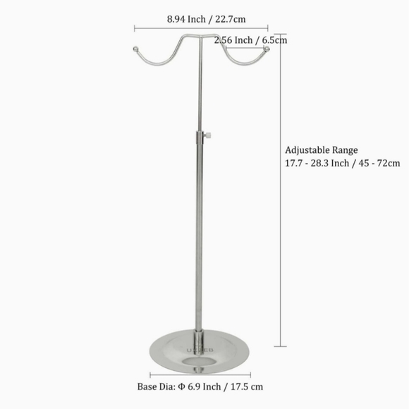 New! Adjustable Stainless Steel Double Hook Handbag Display Stand! - Picture 2 of 10